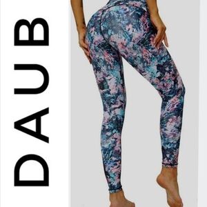 Daub + Design Tie Dye Floral Multicolour Leggings
